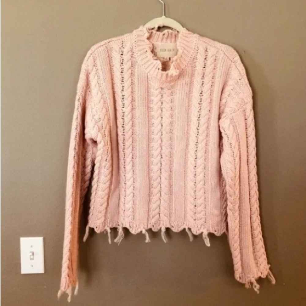 Pink Cable Knit Sweater
